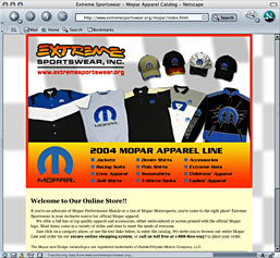Extreme Sportswear Web Site