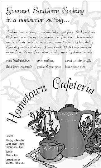 Hometown Cafeteria Ad